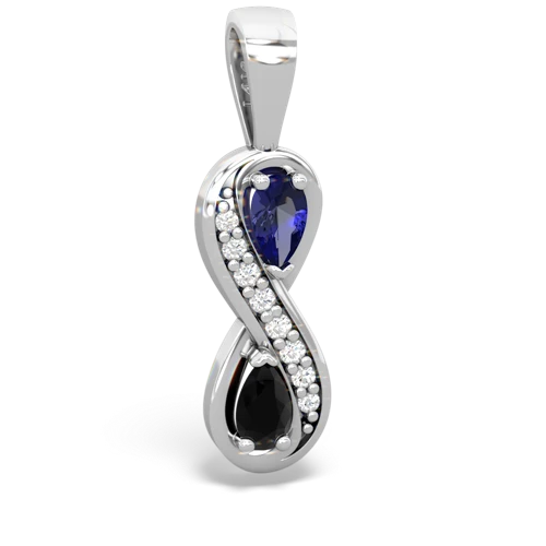 Lab Sapphire Lab Created Sapphire with Genuine Black Onyx Keepsake Infinity pendant Pendant