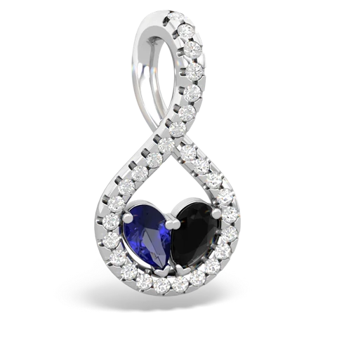 Lab Sapphire Lab Created Sapphire with Genuine Black Onyx PavÃ© Twist pendant Pendant