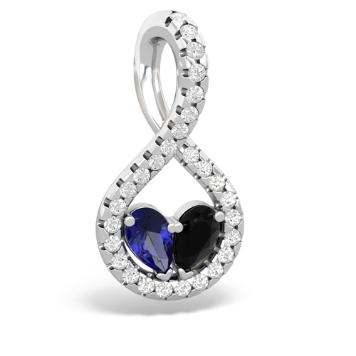 lab sapphire-onyx pave twist pendant