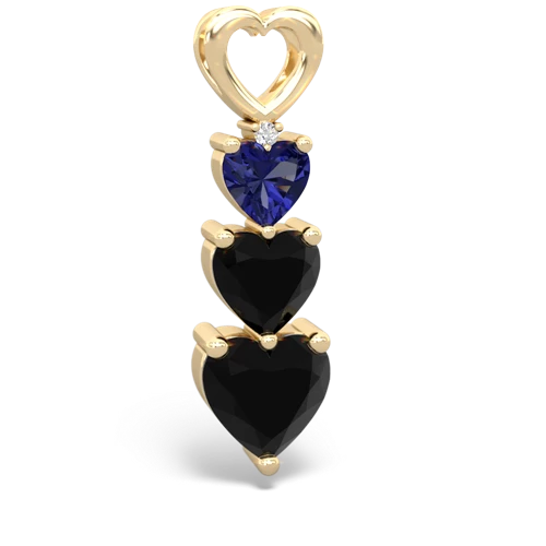 Lab Sapphire Lab Created Sapphire with Genuine Black Onyx and Genuine Ruby Past Present Future pendant Pendant