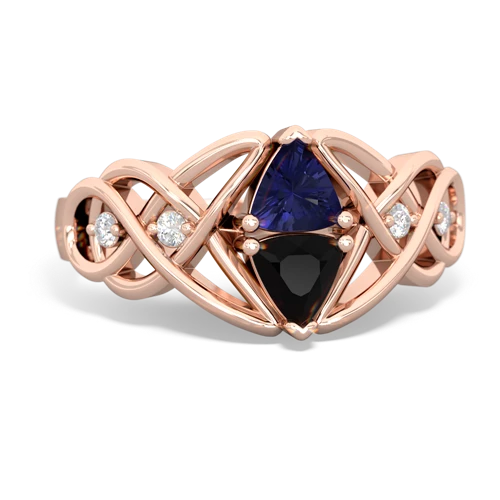 Lab Sapphire Lab Created Sapphire with Genuine Black Onyx Keepsake Celtic Knot ring Ring