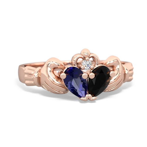 Lab Sapphire Lab Created Sapphire with Genuine Black Onyx Claddagh ring Ring