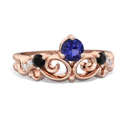 Lab Created Sapphire with Genuine Black Onyx and Genuine Peridot Crown Keepsake ring