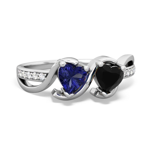 Lab Sapphire Lab Created Sapphire with Genuine Black Onyx Side by Side ring Ring