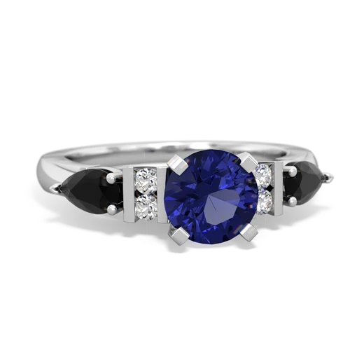 Lab Sapphire Lab Created Sapphire with Genuine Black Onyx and  Engagement ring Ring