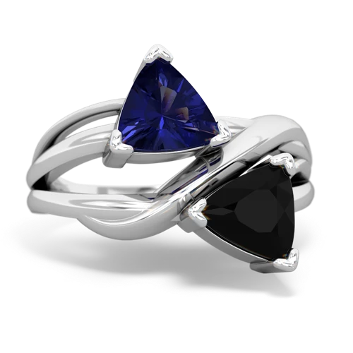 lab sapphire-onyx filligree ring