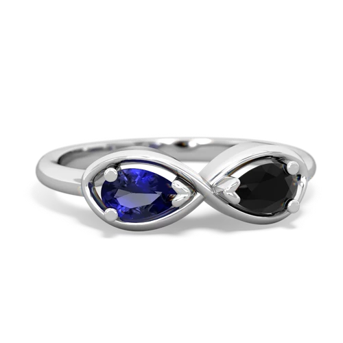 Lab Sapphire Lab Created Sapphire with Genuine Black Onyx Infinity ring Ring