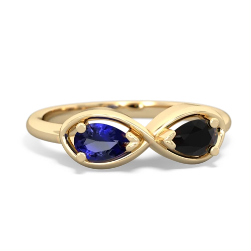 lab sapphire-onyx infinity ring