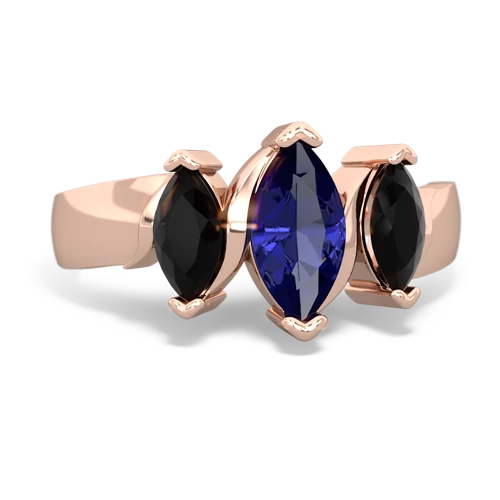lab sapphire-onyx keepsake ring