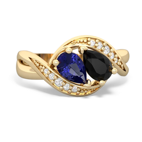 Lab Sapphire Lab Created Sapphire with Genuine Black Onyx Summer Winds ring Ring