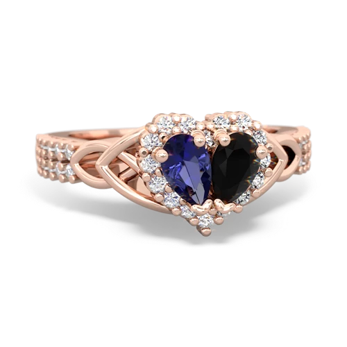 Lab Sapphire Lab Created Sapphire with Genuine Black Onyx Celtic Knot Engagement ring Ring