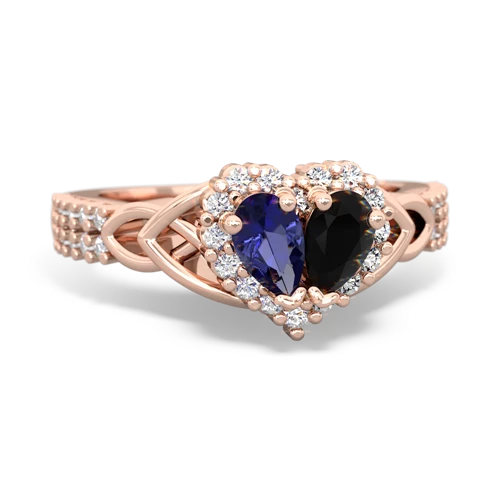 lab sapphire-onyx keepsake engagement ring