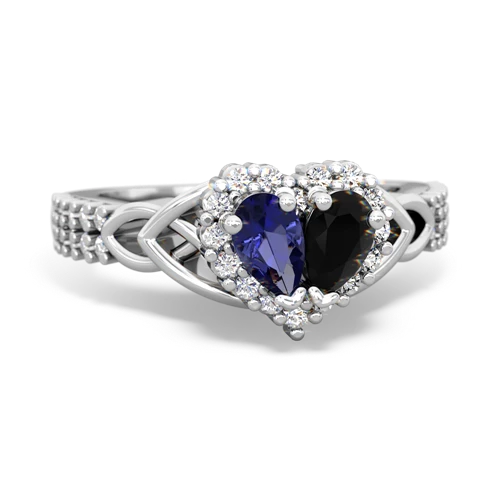 lab sapphire-onyx keepsake engagement ring