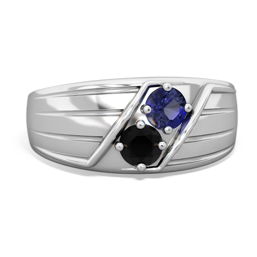 lab sapphire-onyx mens ring