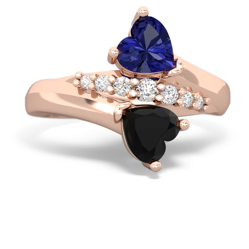 lab sapphire-onyx modern ring