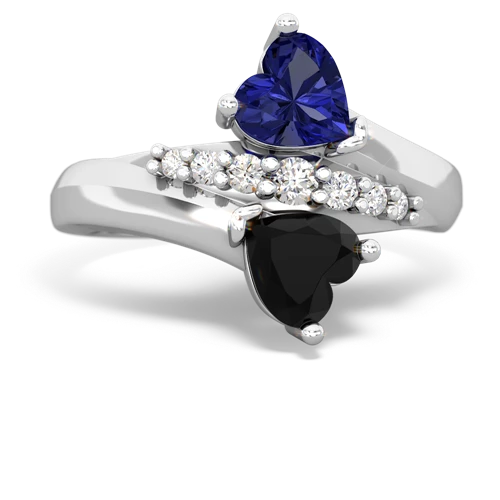 lab sapphire-onyx modern ring