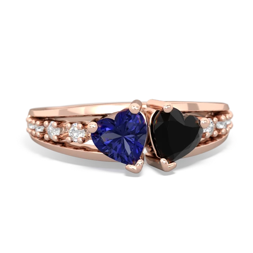 lab sapphire-onyx modern ring