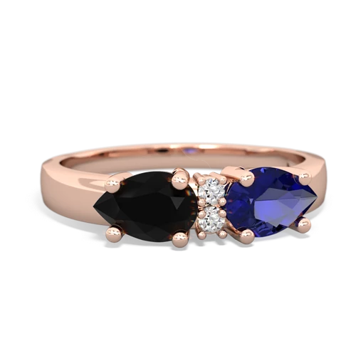 lab sapphire-onyx timeless ring