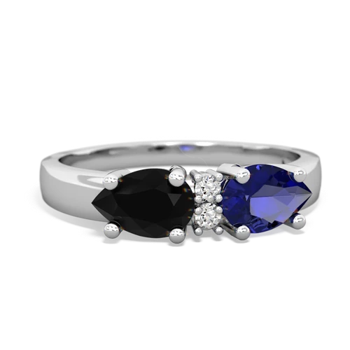 lab sapphire-onyx timeless ring