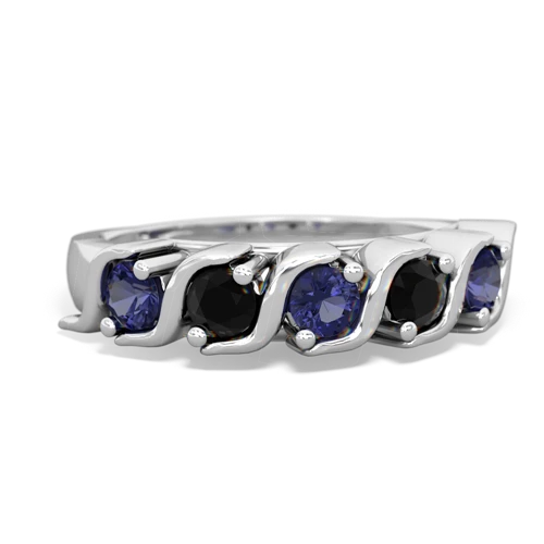 lab sapphire-onyx timeless ring