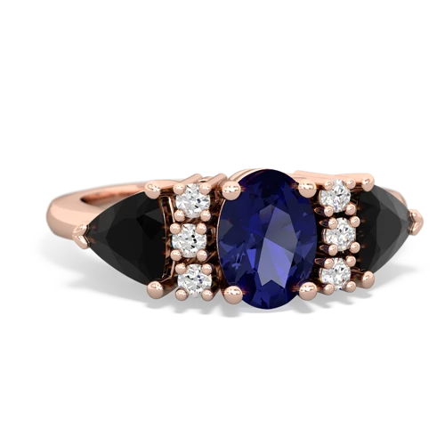 lab sapphire-onyx timeless ring