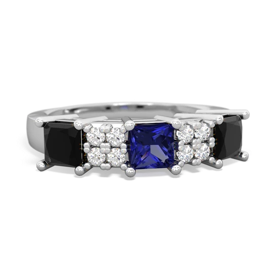 lab sapphire-onyx timeless ring