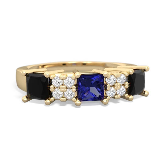 lab sapphire-onyx timeless ring