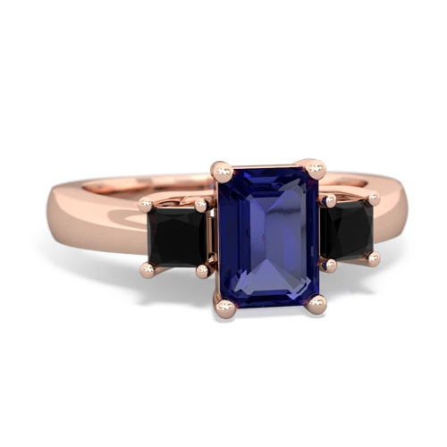 lab sapphire-onyx timeless ring