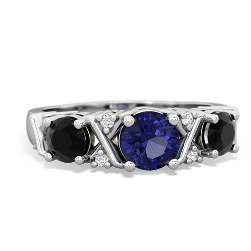 lab sapphire-onyx timeless ring