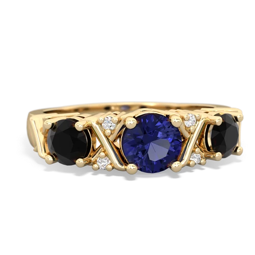 lab sapphire-onyx timeless ring