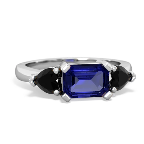 lab sapphire-onyx timeless ring