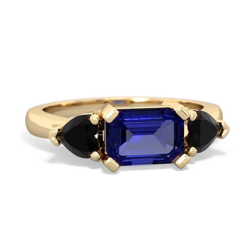 lab sapphire-onyx timeless ring