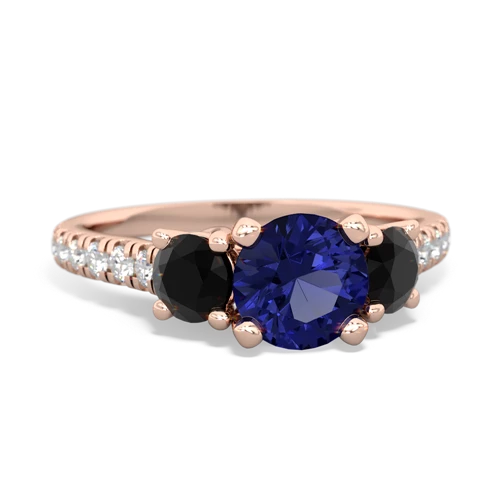 lab sapphire-onyx trellis pave ring