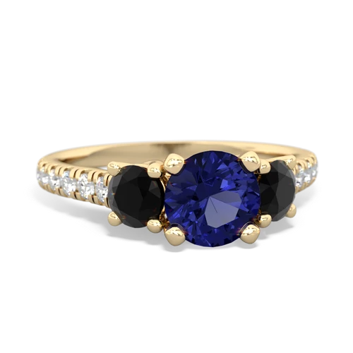 lab sapphire-onyx trellis pave ring