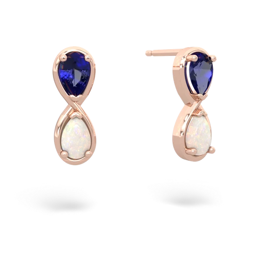 lab sapphire-opal infinity earrings