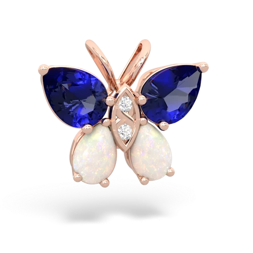 lab sapphire-opal butterfly pendant