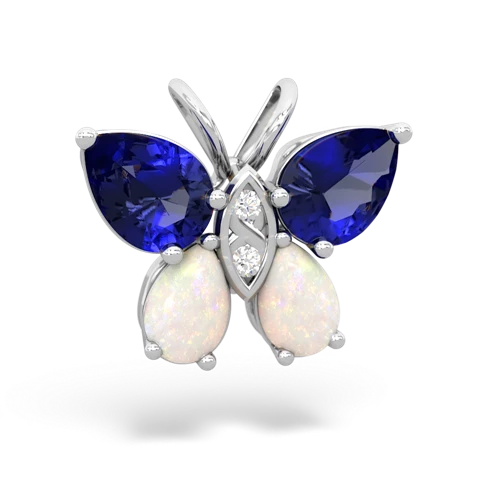lab sapphire-opal butterfly pendant