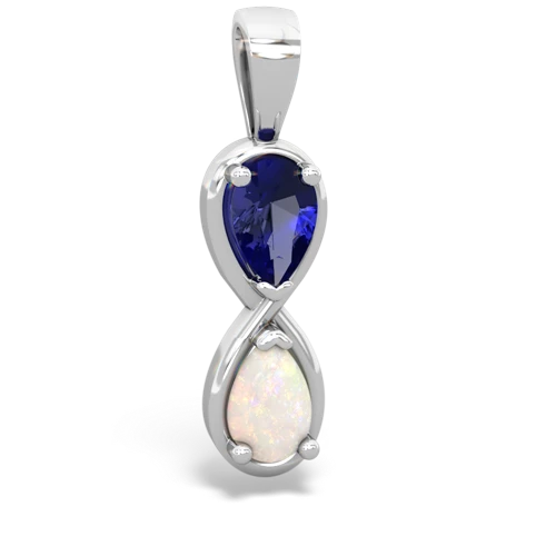 Lab Sapphire Lab Created Sapphire with Genuine Opal Infinity pendant Pendant