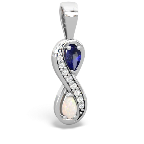 lab sapphire-opal keepsake infinity pendant