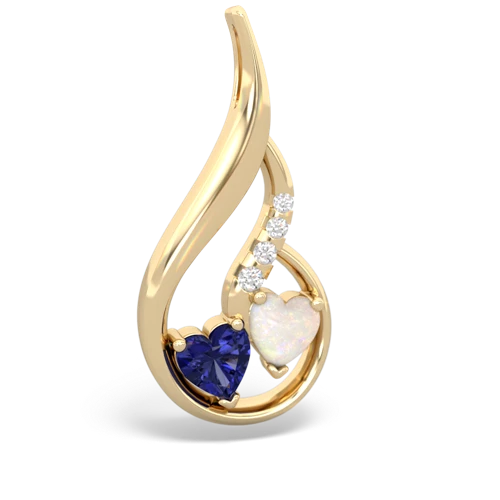 lab sapphire-opal keepsake swirl pendant