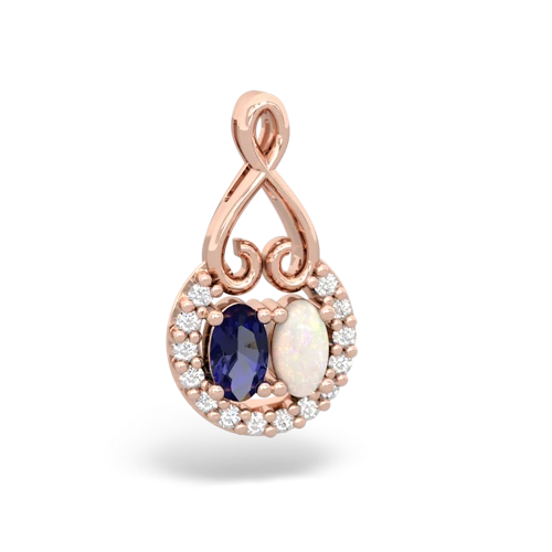 lab sapphire-opal love nest pendant