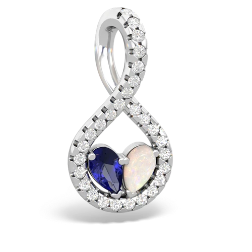 lab sapphire-opal pave twist pendant