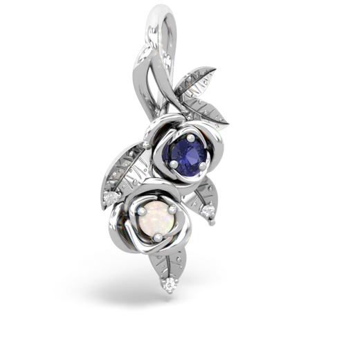 Lab Sapphire Lab Created Sapphire with Genuine Opal Rose Vine pendant Pendant