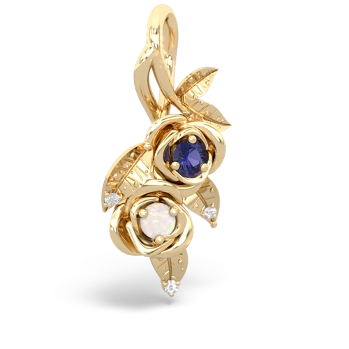 Lab Sapphire Lab Created Sapphire with Genuine Opal Rose Vine pendant Pendant