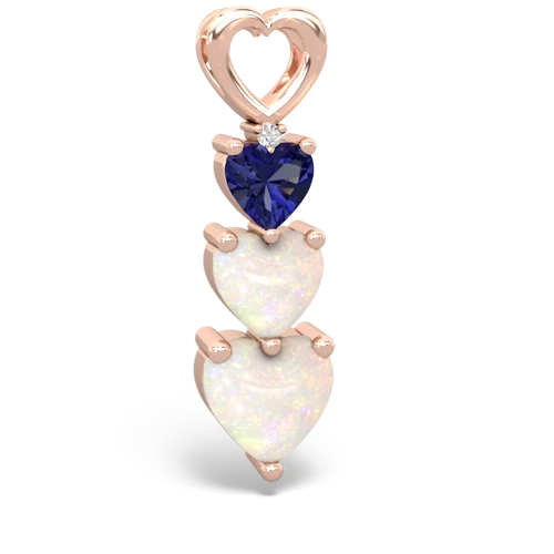 lab sapphire-opal three stone pendant