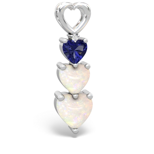 Lab Sapphire Lab Created Sapphire with Genuine Opal and  Past Present Future pendant Pendant