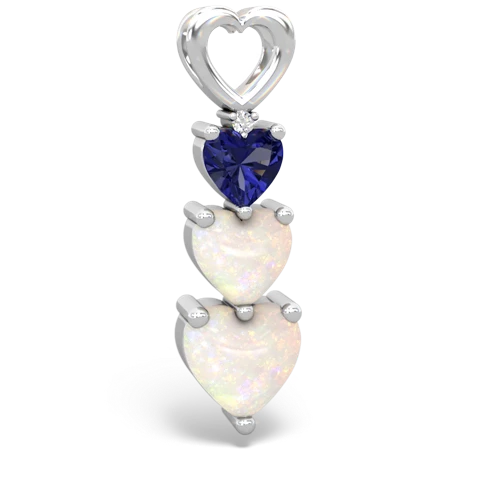 lab sapphire-opal three stone pendant
