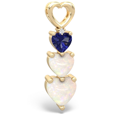 Lab Sapphire Lab Created Sapphire with Genuine Opal and Lab Created Sapphire Past Present Future pendant Pendant