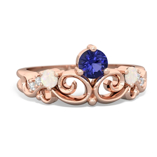 Lab Sapphire Lab Created Sapphire with Genuine Opal and Genuine Aquamarine Crown Keepsake ring Ring