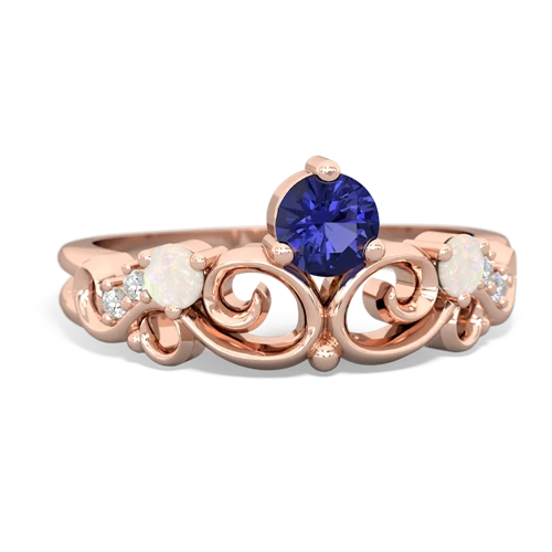 lab sapphire-opal crown keepsake ring